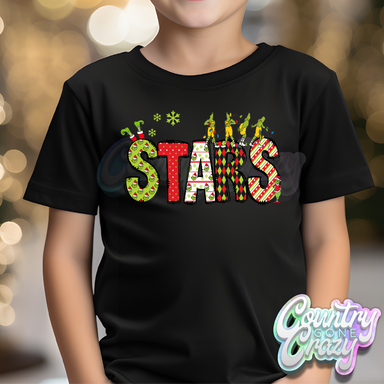 Stars - Red/Green Grinch - T-Shirt-Country Gone Crazy-Country Gone Crazy