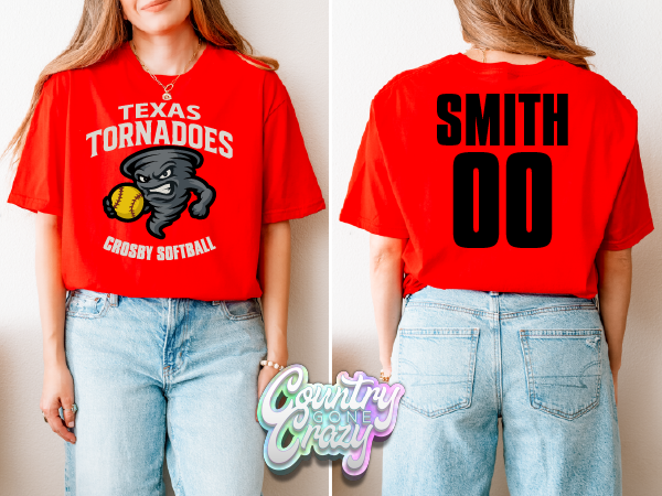 Texas Tornadoes Crosby Soft Ball - Red Shirt-Country Gone Crazy-Country Gone Crazy