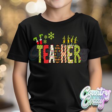 Teacher - Red/Green Grinch - T-Shirt-Country Gone Crazy-Country Gone Crazy