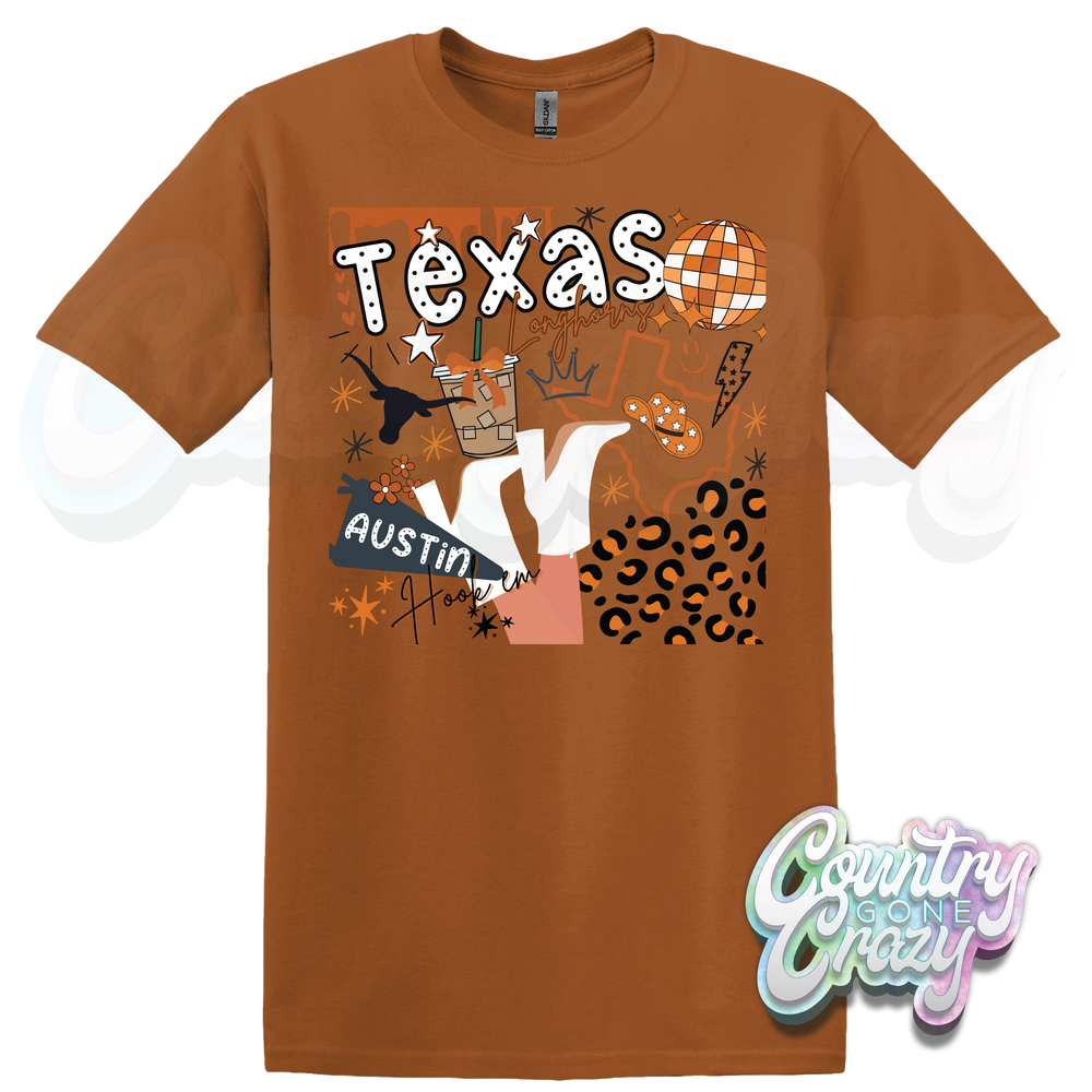 TEXAS - TX ORANGE T-SHIRT-Country Gone Crazy-Country Gone Crazy