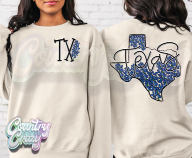 Texas / Bluebonnets Sweatshirt-Jerzees-Country Gone Crazy