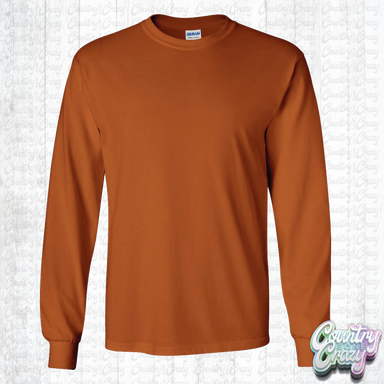 Texas Orange - Adult Long Sleeve Shirt-Gildan-Country Gone Crazy