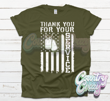 Thank You For Your Service - T-Shirt-Country Gone Crazy-Country Gone Crazy
