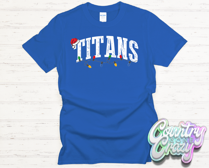 TITANS - CHRISTMAS LIGHTS - T-SHIRT-Country Gone Crazy-Country Gone Crazy