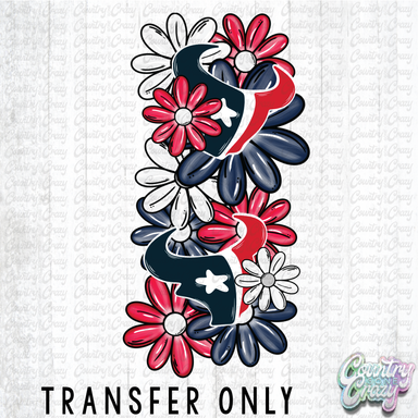 HT4531 • H FLORAL FOOTBALL VERTICAL-Country Gone Crazy-Country Gone Crazy