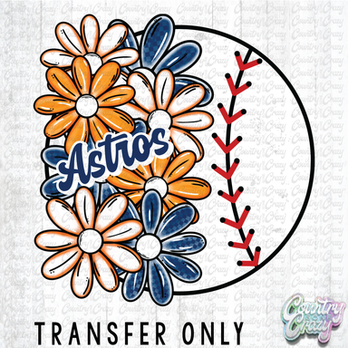 HT4536 • BASEBALL WITH FLORAL-Country Gone Crazy-Country Gone Crazy