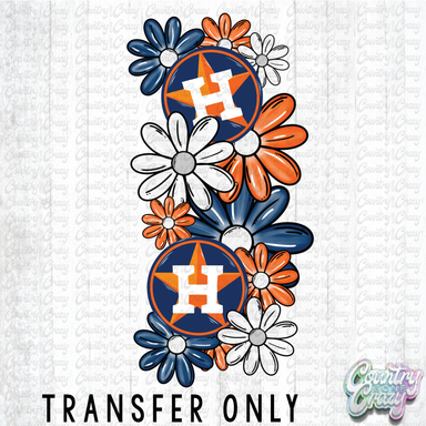 HT4529 • H FLORAL BASEBALL VERTICAL-Country Gone Crazy-Country Gone Crazy