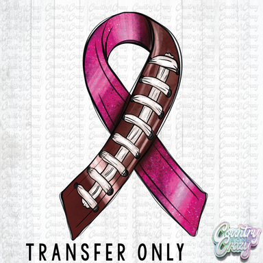 HT2093 • Breast Cancer Football Ribbon-Country Gone Crazy-Country Gone Crazy