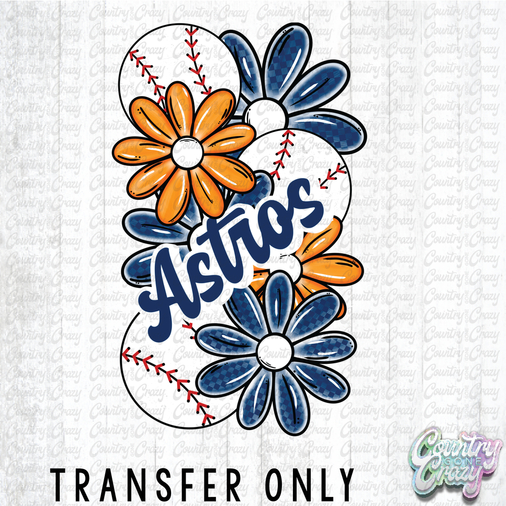HT4537 • BASEBALL WITH FLORAL VERTICAL-Country Gone Crazy-Country Gone Crazy