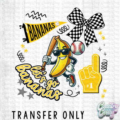 HT4577 • BANANAS DOODLE WITH BOW-Country Gone Crazy-Country Gone Crazy