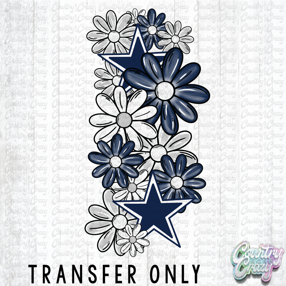 HT4533 • D FLORAL FOOTBALL VERTICAL-Country Gone Crazy-Country Gone Crazy