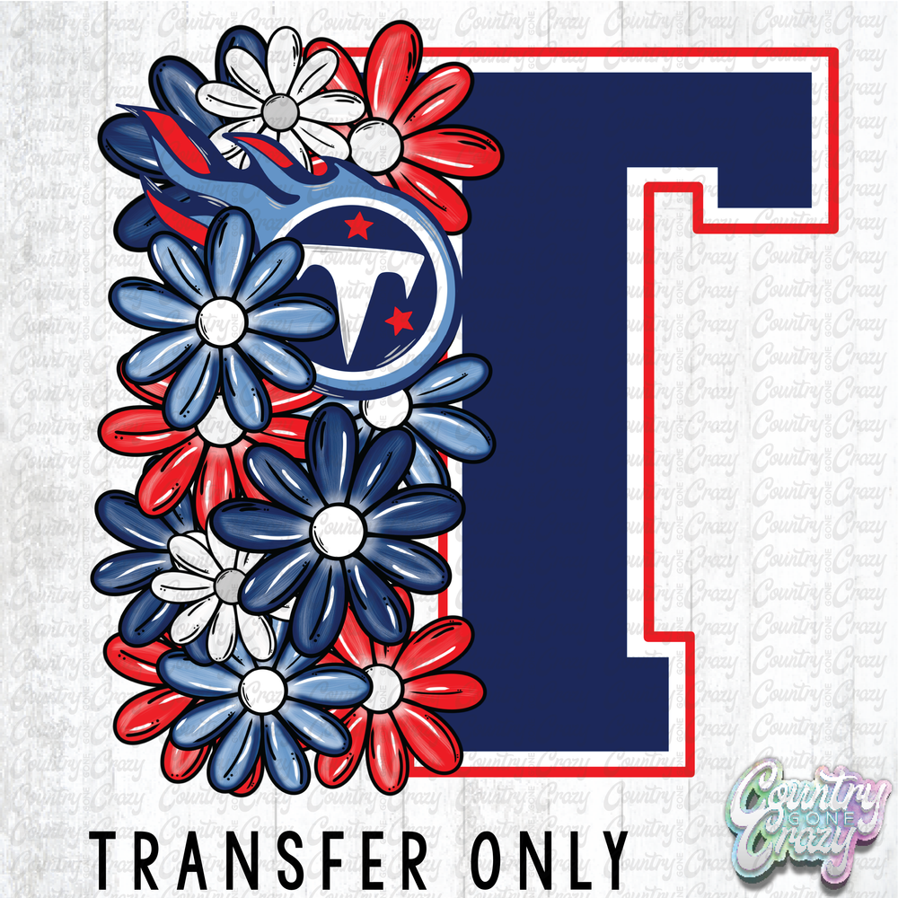 HT4534 • T FLORAL FOOTBALL-Country Gone Crazy-Country Gone Crazy