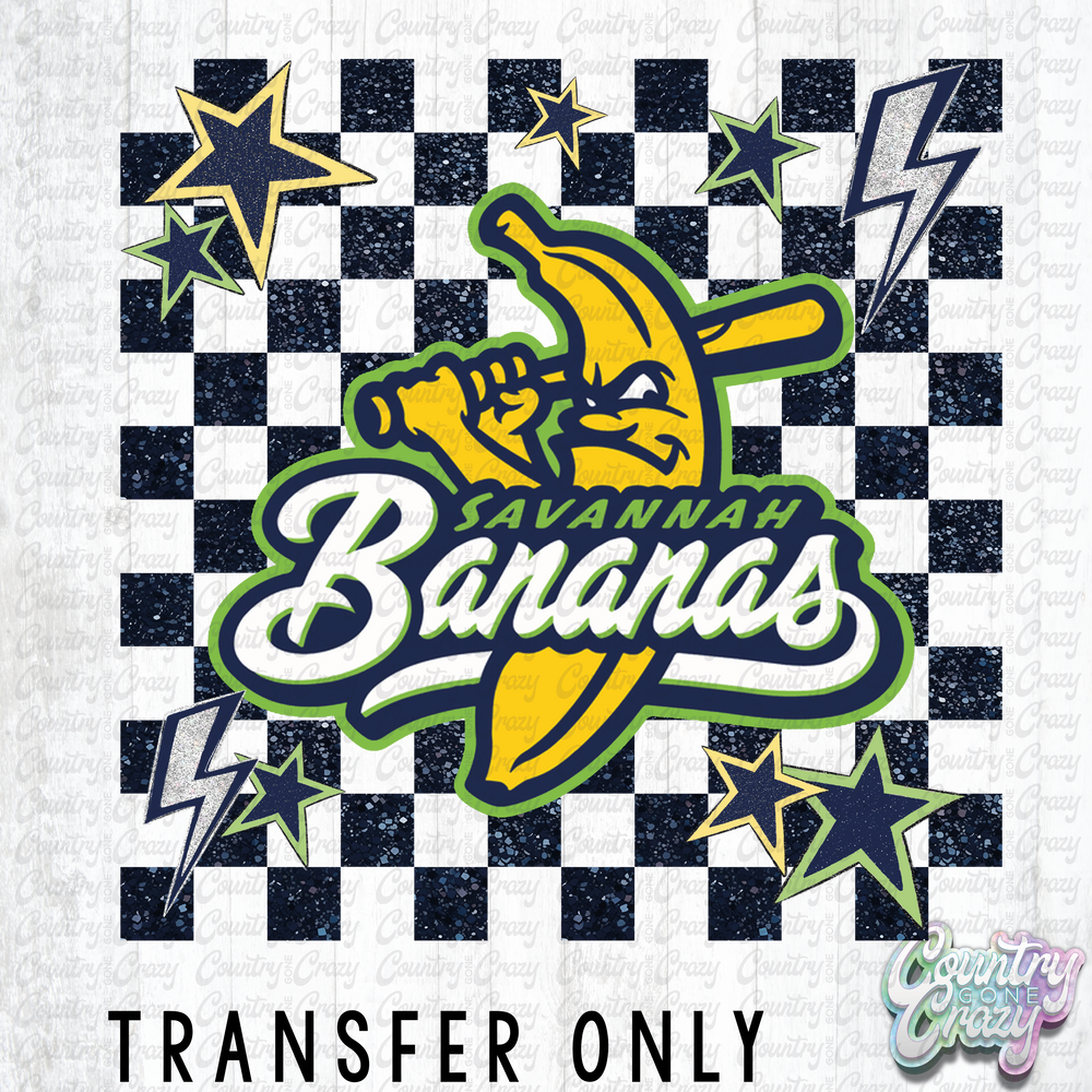 HT4574 • BANANAS CHECKERED-Country Gone Crazy-Country Gone Crazy
