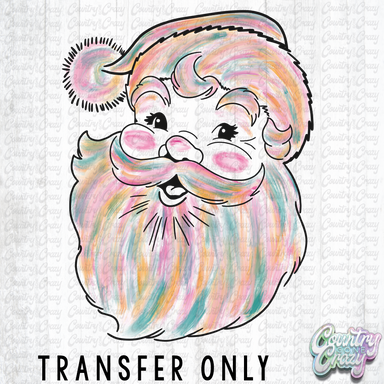 HT2781 • PINK WATERCOLOR SANTA-Country Gone Crazy-Country Gone Crazy