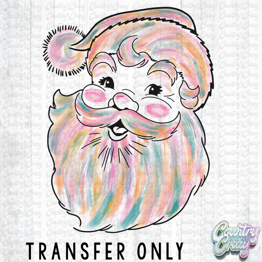 HT2781 • PINK WATERCOLOR SANTA-Country Gone Crazy-Country Gone Crazy