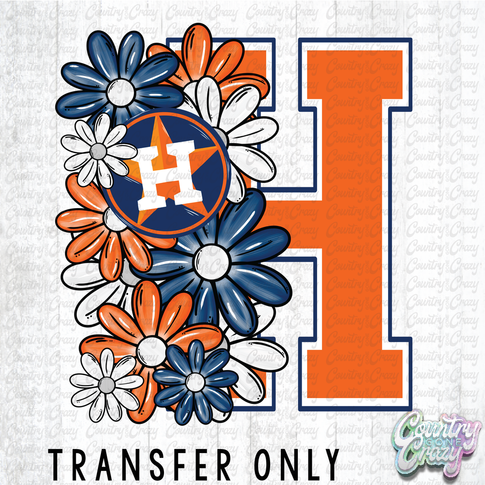 HT4528 • H FLORAL BASEBALL-Country Gone Crazy-Country Gone Crazy