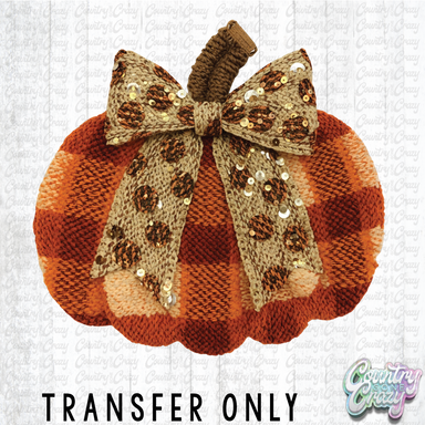 HT4621 • FALL PLAID PUMPKIN BOW FAUX YARN SEQUINS-Country Gone Crazy-Country Gone Crazy