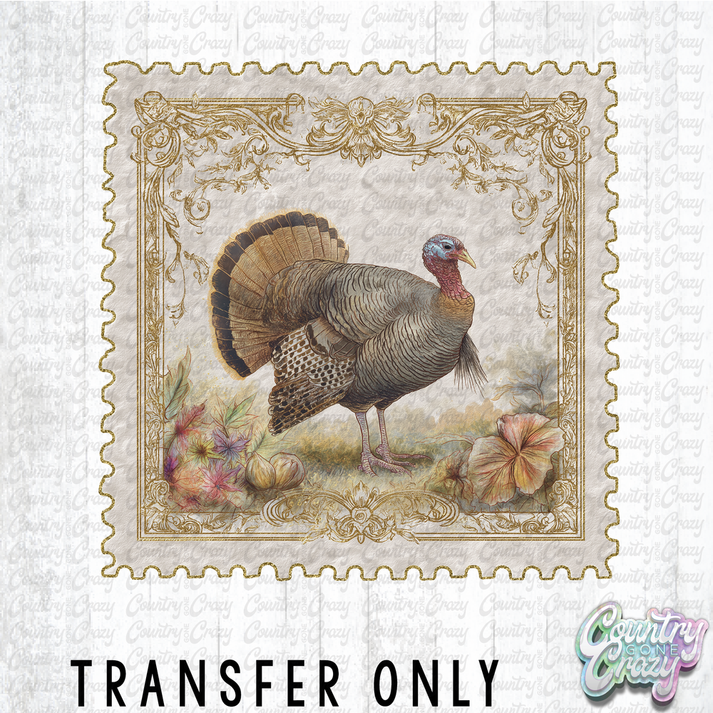 HT4624 • TURKEY THANKSGIVING POSTAGE STAMP-Country Gone Crazy-Country Gone Crazy