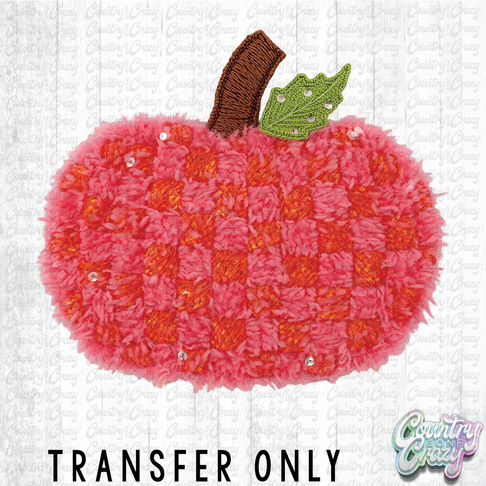 HT4648 • PINK ORANGE PUMPKIN FAUX YARN-Country Gone Crazy-Country Gone Crazy