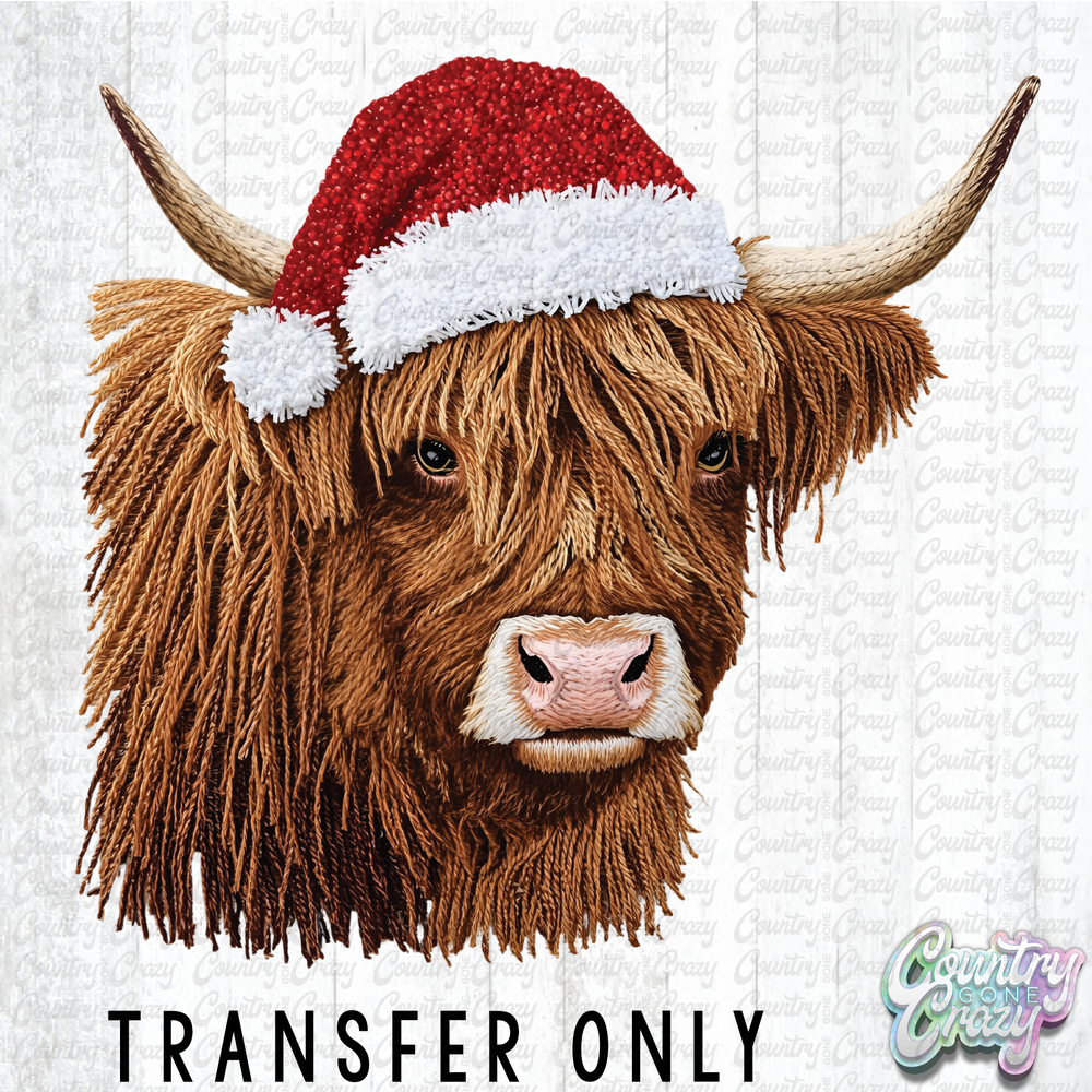 HT4656 • CHRISTMAS HIGHLAND COW FAUX YARN-Country Gone Crazy-Country Gone Crazy