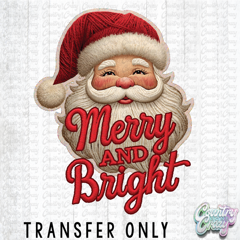 HT4671 • MERRY AND BRIGHT FAUX YARN SANTA-Country Gone Crazy-Country Gone Crazy