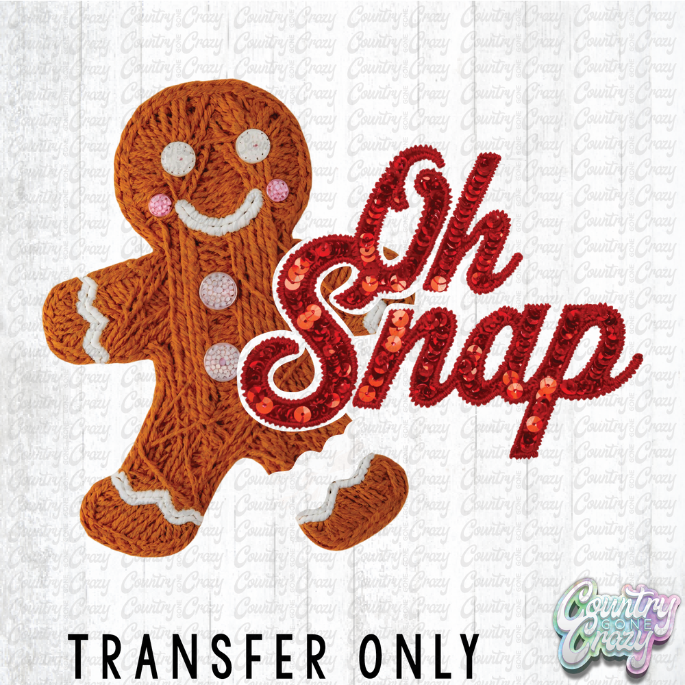 HT4672 • OH SNAP GINGERBREAD FAUX YARN SEQUINS-Country Gone Crazy-Country Gone Crazy