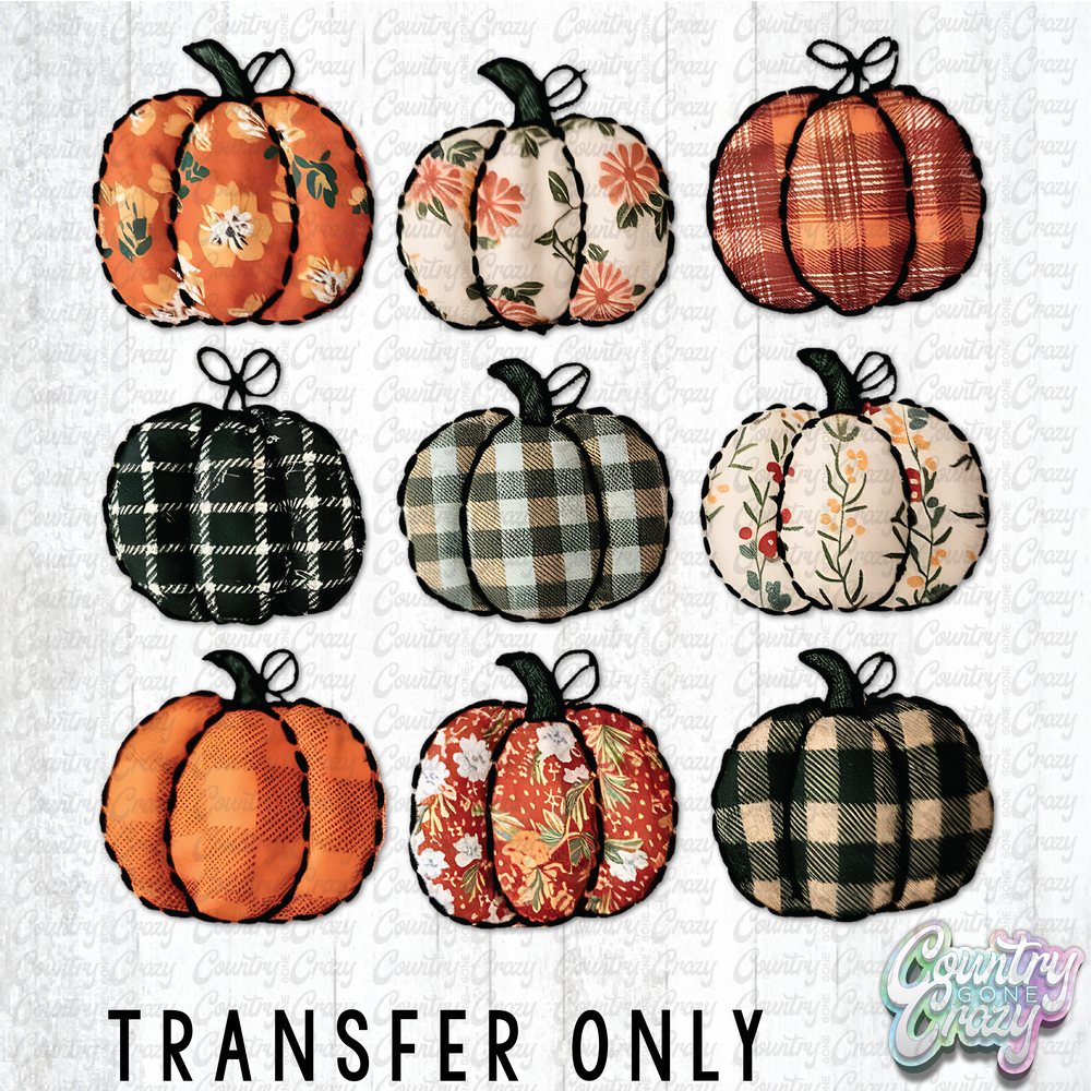 HT4693 • FAUX YARN PLAID PUMPKINS-Country Gone Crazy-Country Gone Crazy