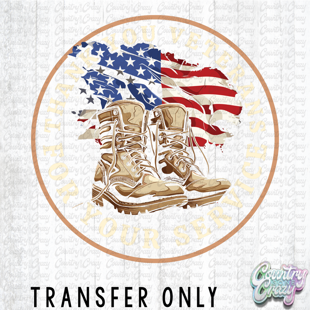 HT4741 • THANK YOU VETERANS WITH BOOTS-Country Gone Crazy-Country Gone Crazy