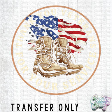 HT4741 • THANK YOU VETERANS WITH BOOTS-Country Gone Crazy-Country Gone Crazy