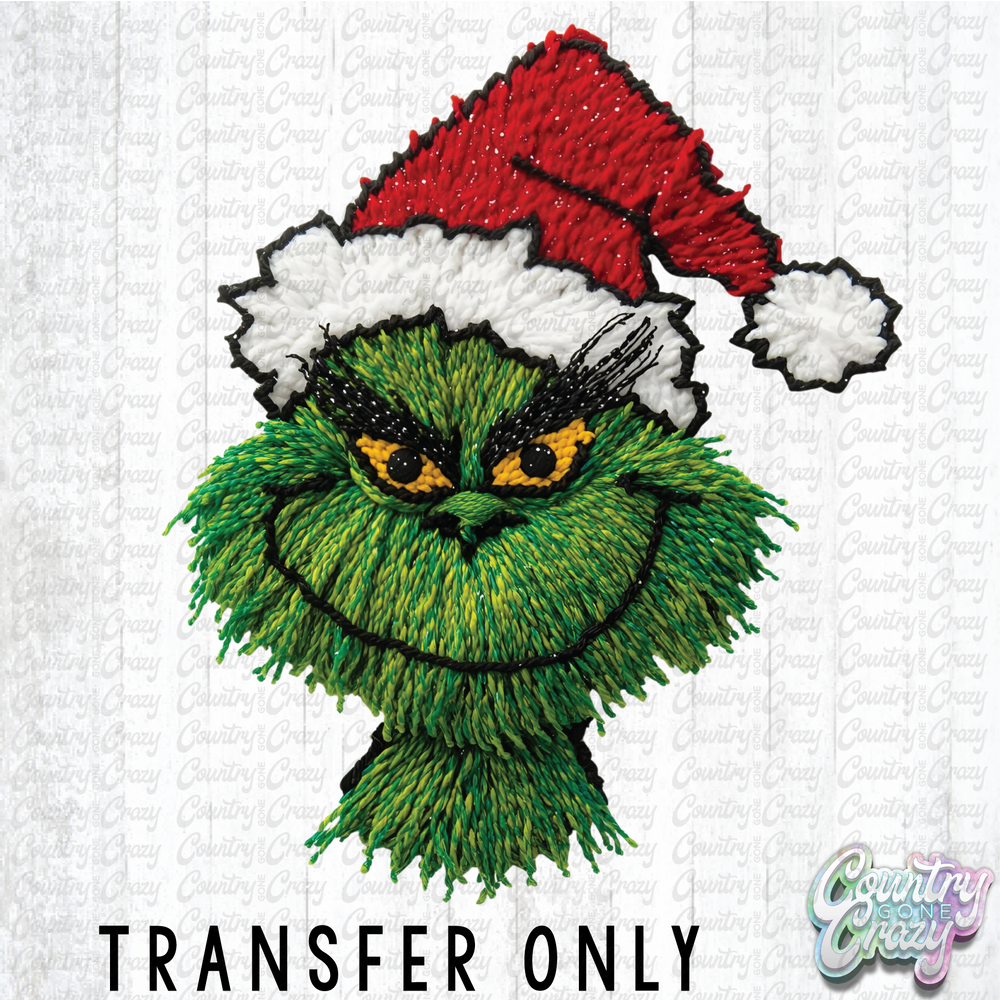HT4781 • GRINCH YARN FACE-Country Gone Crazy-Country Gone Crazy