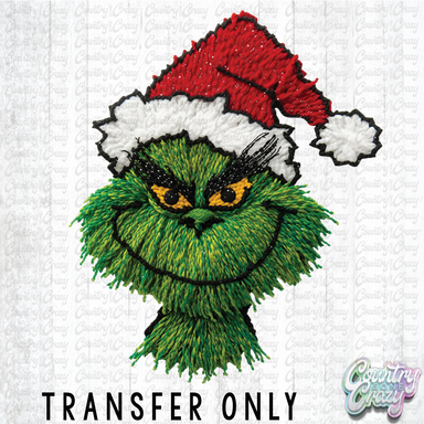 HT4781 • GRINCH YARN FACE-Country Gone Crazy-Country Gone Crazy
