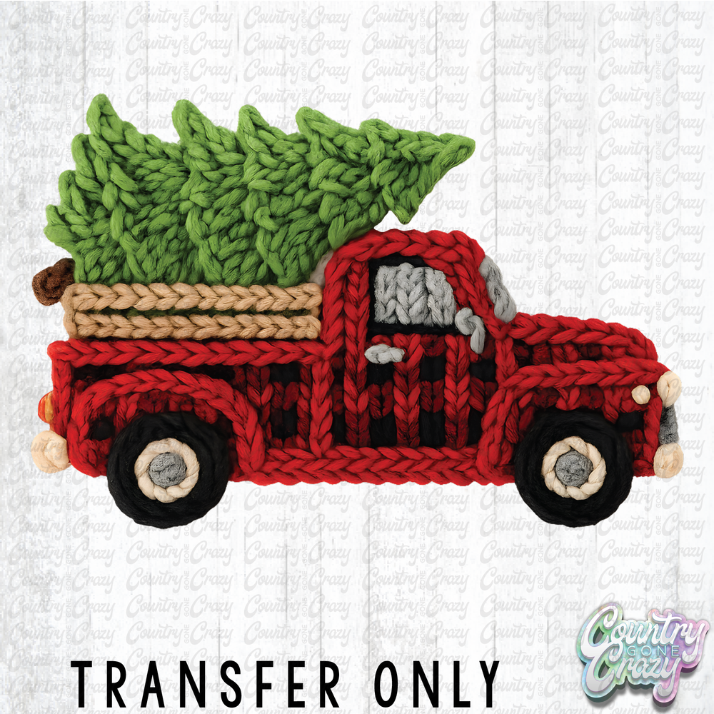 HT4783 • PLAID TRUCK FAUX YARN-Country Gone Crazy-Country Gone Crazy