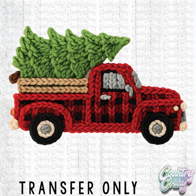 HT4783 • PLAID TRUCK FAUX YARN-Country Gone Crazy-Country Gone Crazy