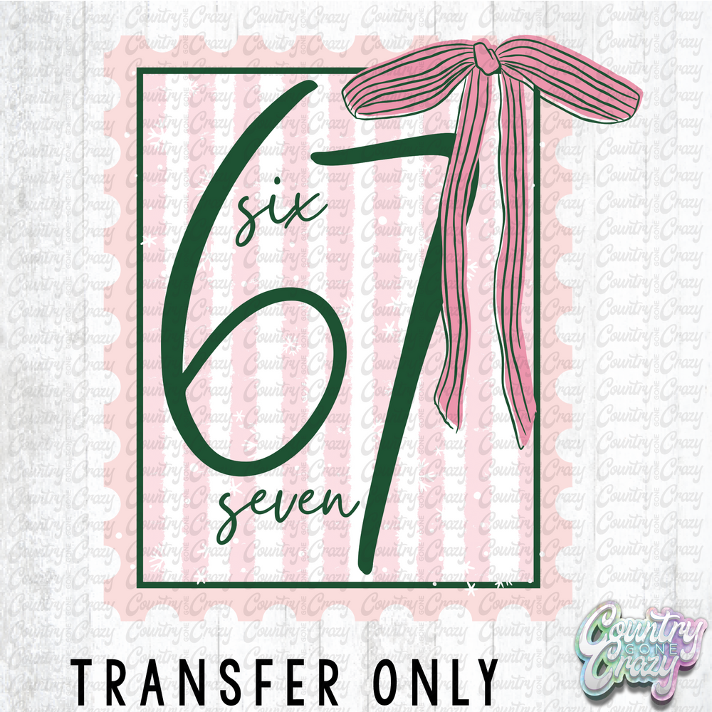 HT4805 • SIX SEVEN GREEN AND PINK STAMP-Country Gone Crazy-Country Gone Crazy