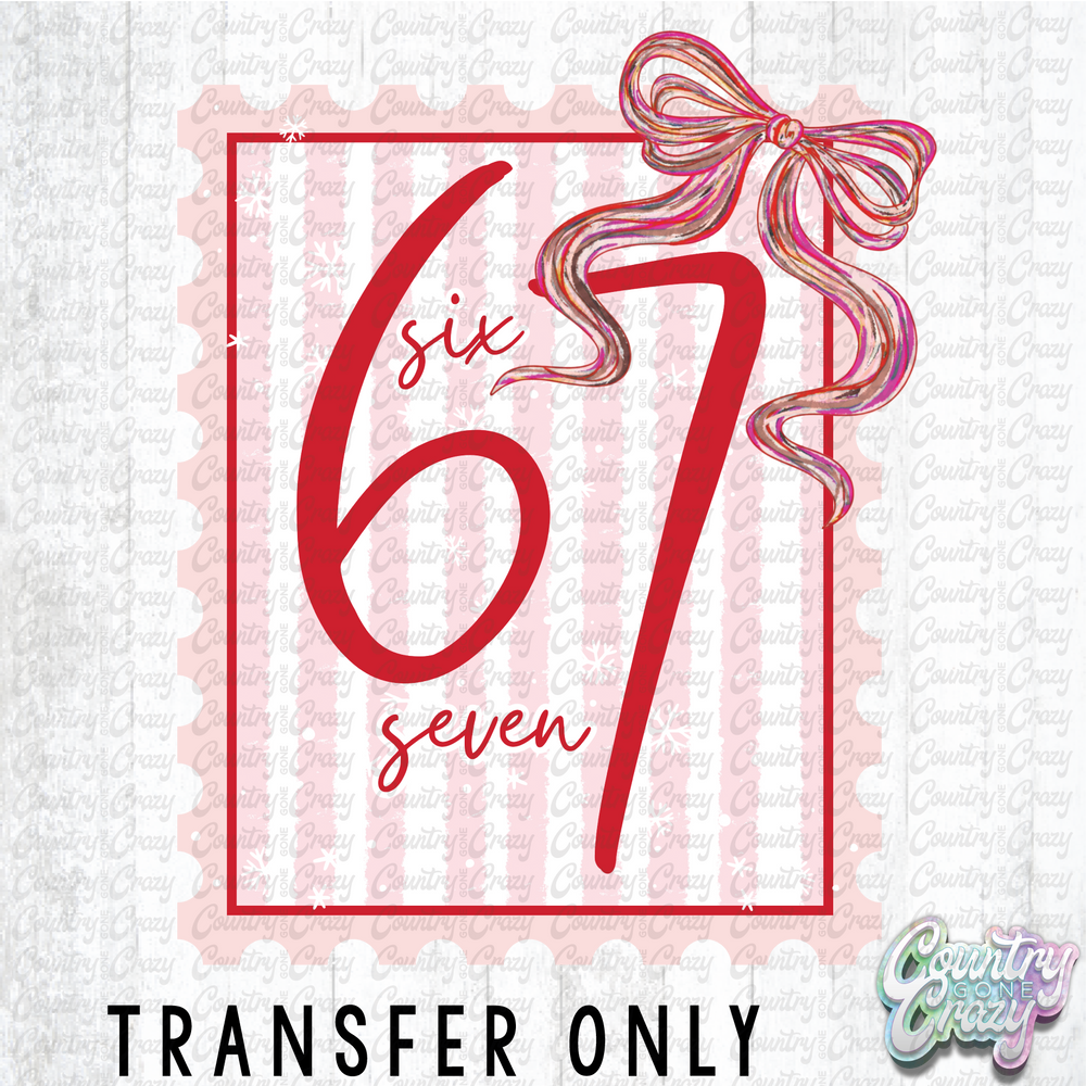 HT4806 • SIX SEVEN RED AND PINK STAMP-Country Gone Crazy-Country Gone Crazy