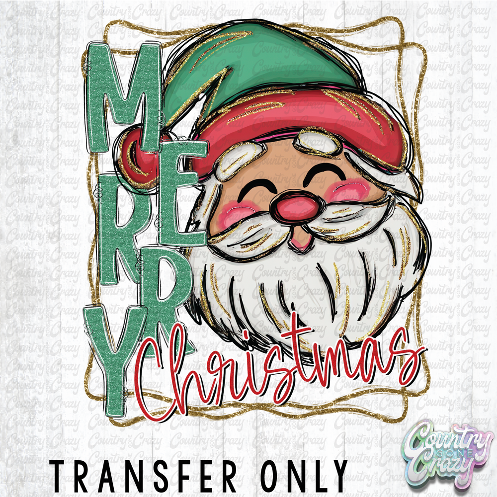 HT4808 • SANTA MERRY CHRISTMAS-Country Gone Crazy-Country Gone Crazy