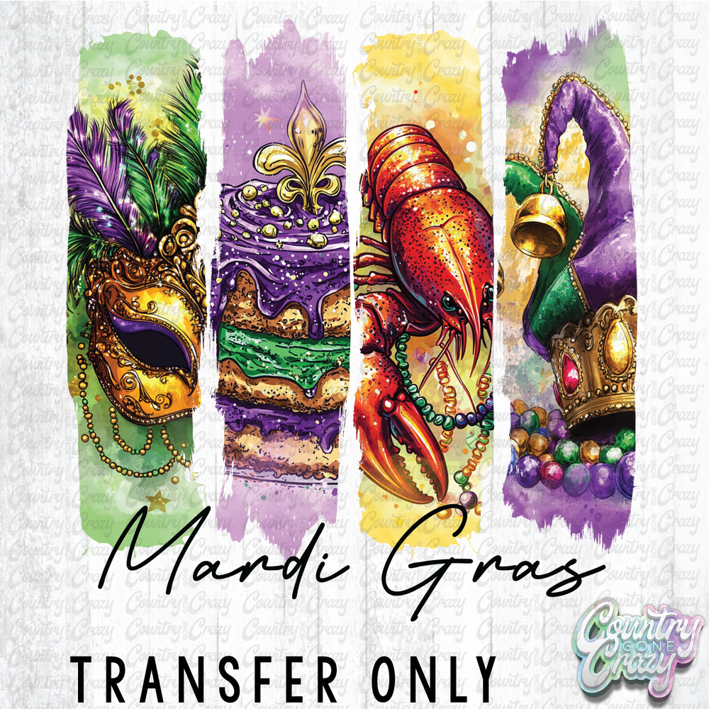 HT4894 • MARDI GRAS - BLACK LETTERS-Country Gone Crazy-Country Gone Crazy