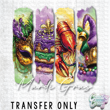 HT4895 • MARDI GRAS - WHITE LETTERS-Country Gone Crazy-Country Gone Crazy