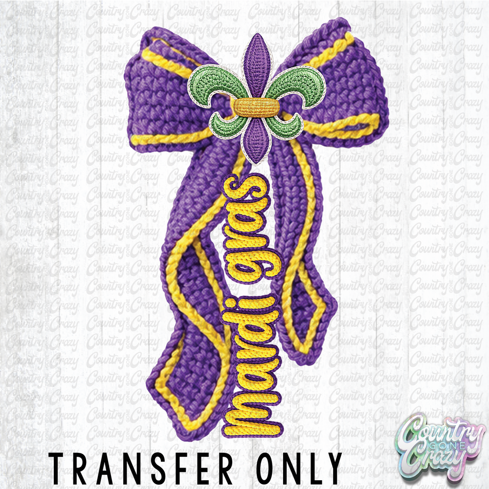 HT4901 • FAUX YARD MARDI GRAS BOW-Country Gone Crazy-Country Gone Crazy