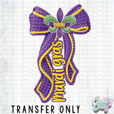 HT4901 • FAUX YARD MARDI GRAS BOW-Country Gone Crazy-Country Gone Crazy