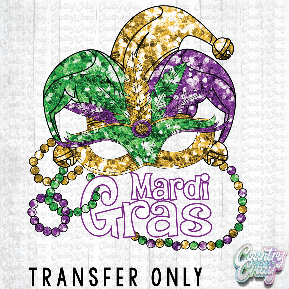 HT4910 • MARDI GRAS MASK-Country Gone Crazy-Country Gone Crazy