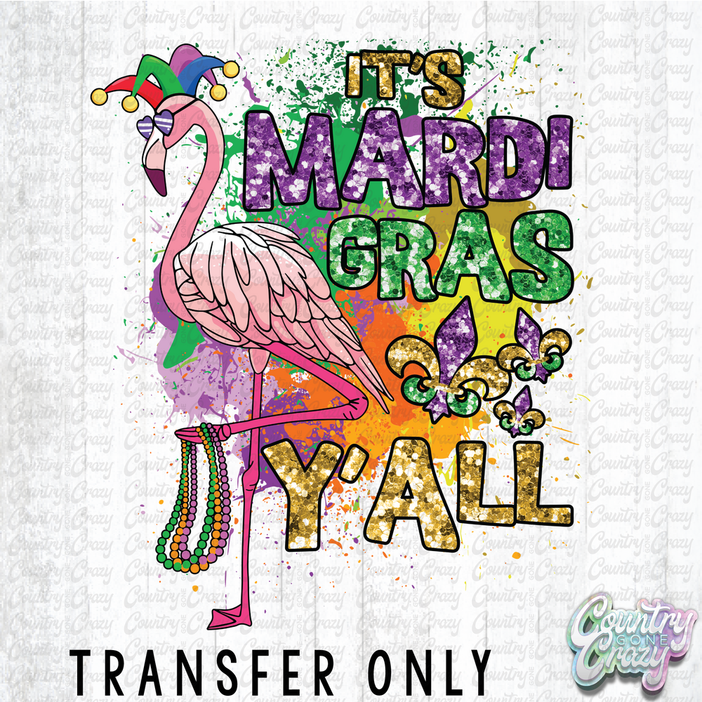 HT4920 • MARDI GRAS FLAMINGO-Country Gone Crazy-Country Gone Crazy