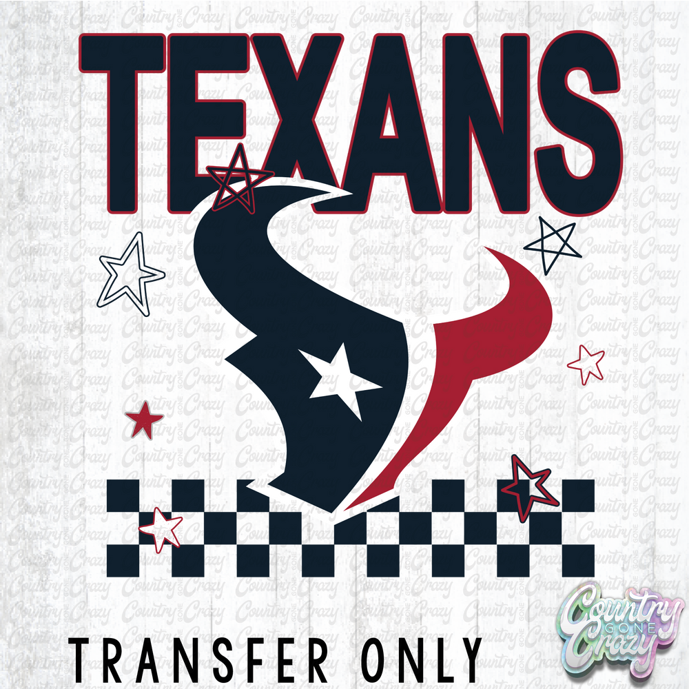 HT5042 • TEXANS CHECKERED STARS-Country Gone Crazy-Country Gone Crazy