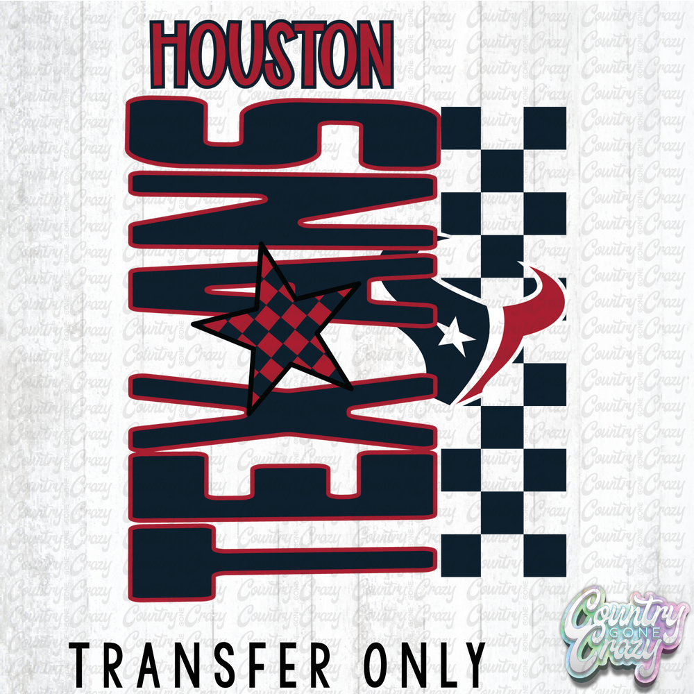 HT5044 • CHECKERED HOUSTON TEXANS-Country Gone Crazy-Country Gone Crazy