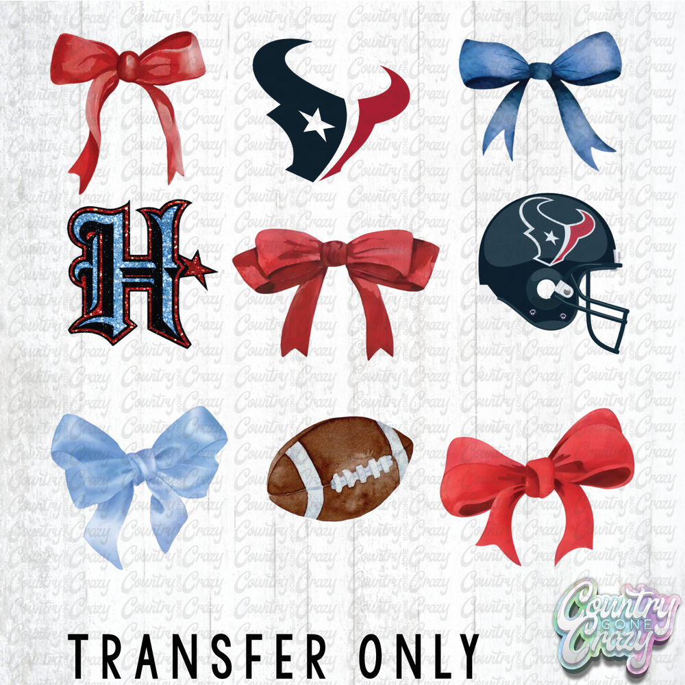 HT5047 • COQUETTE FOOTBALL TEXANS-Country Gone Crazy-Country Gone Crazy