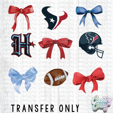 HT5047 • COQUETTE FOOTBALL TEXANS-Country Gone Crazy-Country Gone Crazy