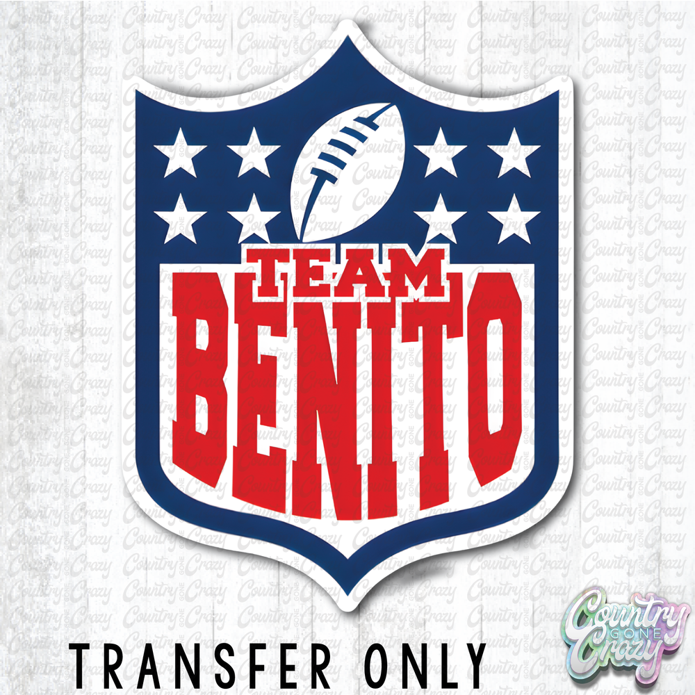 HT5129 • TEAM BENITO EMBLEM WITH WHITE OUTLINE-Country Gone Crazy-Country Gone Crazy