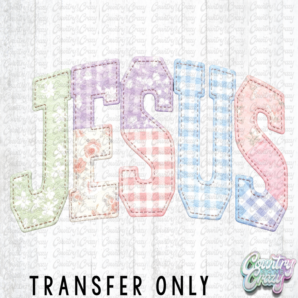 HT5177 • STITCHED JESUS-Country Gone Crazy-Country Gone Crazy