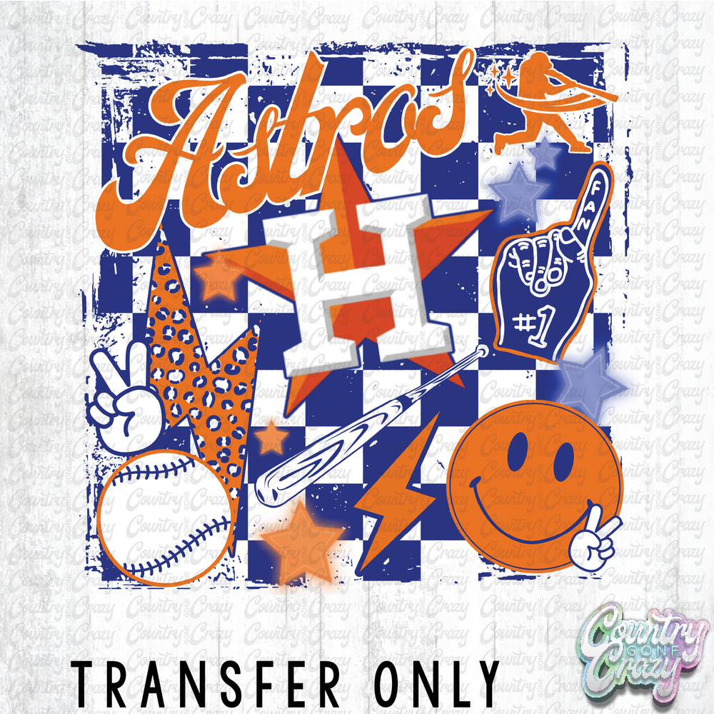 HT4538 • ASTROS CHECKERED-Country Gone Crazy-Country Gone Crazy