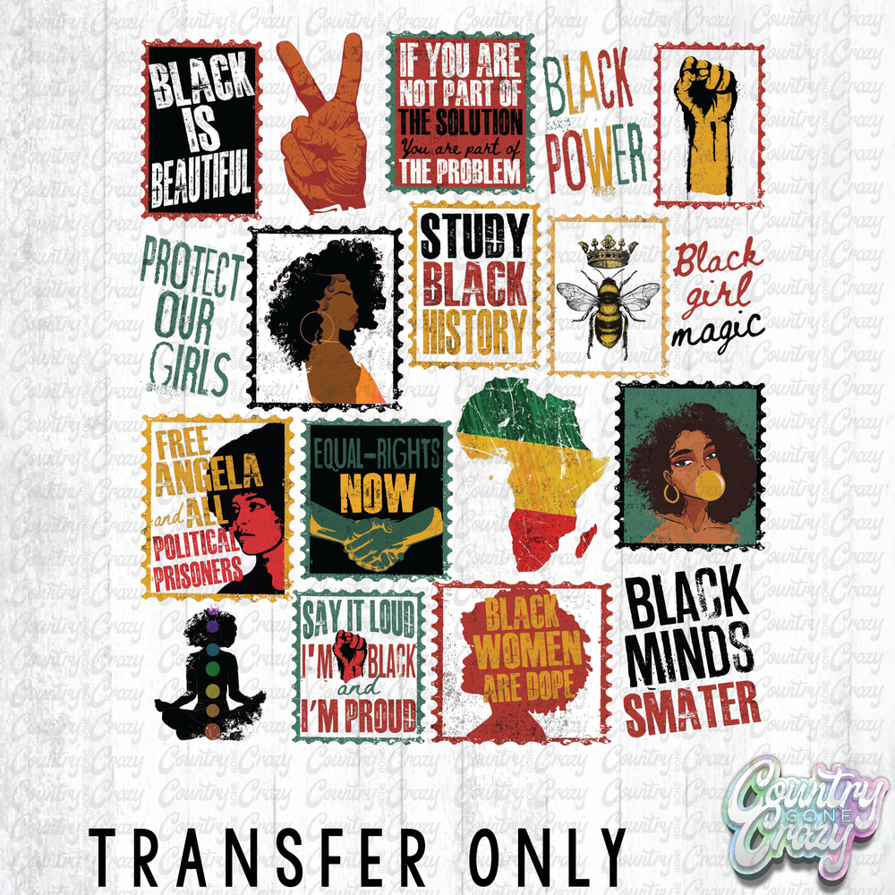 HT5195• BLACK HISTORY STAMP COLLAGE-Country Gone Crazy-Country Gone Crazy